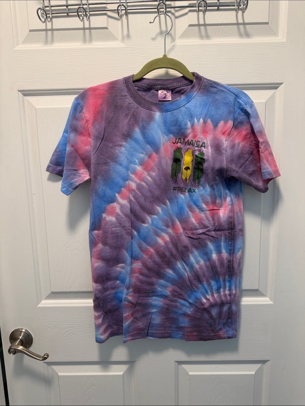Jamaica Tie-Dye Graphic Tee - Purple/Blue/Pink